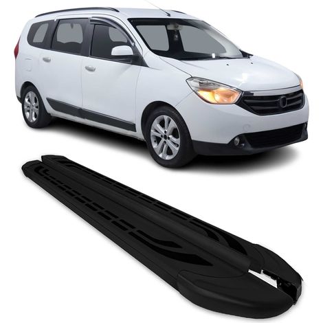 Marchepieds Latéraux pédale Compatible avec Dacia Lodgy 2012-2024 Aluminium Noir 2Pcs (1/5)