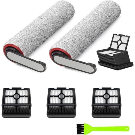 2 Brosse à rouleau de rechange 4 Filtres pour Dreame H12 Pro, H12 Dual Aspirateur eau et poussières Pièces détachées
