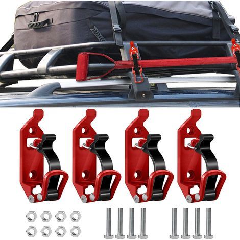 Lot de 4 supports de pelle pour barres de toit, accessoires de toit, porte-bagages de toit, porte-bagages de toit, porte-bagages de toit, porte-bagages de toit, porte-bagages de toit, bateaux, (1/5)