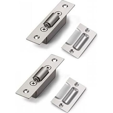 (90×20×28mm)Loquet à Rouleaux de Porte en Acier Inox Dissimulés Mortaise Taille 20mm Rouleau Loquetaux pour Armoire Cuisine Salle de Bain Chambre Placards Meubles (1/5)