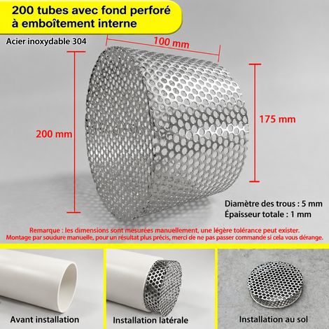 Grille Filtre à Insertion Latérale Tuyau ZX-200 Inox 304 Évacuation Toiture Balcon 20 × 17,5 × 10 cm 256 g – Livraison gratuite (1/3)