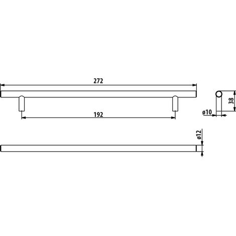 Garde-corps RE29, acier inoxydable, 192 mm