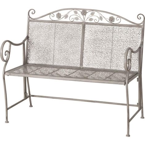 Bank Flores, H 92,00 cm, Eisen pulverbeschichtet, Matt,