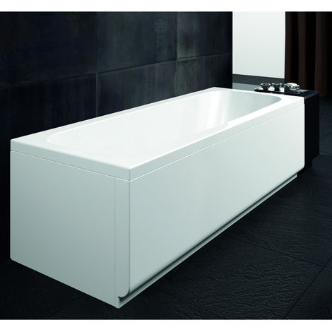 Sanitaire – Pack baignoire rectangulaire 180x80cm en acrylique – Tablier frontal 180cm et latéral 80cm – Résistance aux rayures – Capacité 240L