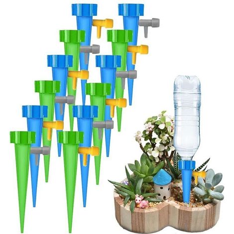 Set mit 12 verstellbaren automatischen Bewässerungsdüsen – Einfache Bewässerung – Für Topfpflanzen, Blumen, Gärten und Zimmerpflanzen