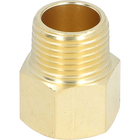 Packung mit 10 Messing-Rohrverschraubungen (1/2 Zoll NPT, Außen- auf Innengewinde), Verlängerungsadapter, Sanitärzubehör (1/5)
