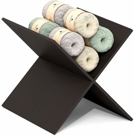 Cubicle Insert pour Cube, Organiseur de Cubes à étagère en X, Accessoire à 3 Niveaux, Compatible avec Triple Thick Cubes et Kallax, chêne foncé Noir (1/5)