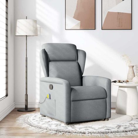 Maison Exclusive - Massagesessel Hellgrau Stoff