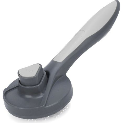 Peigne flottant en acier inoxydable pour animaux de compagnie, brosse anti-poils avec manche antidérapant pour le toilettage des chats et des chiens (1/5)