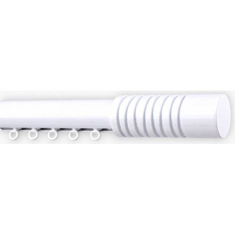 Kit rail à rideau noir 250 cm - 15x25mm -Fixation plafond - Boulet (1/3)