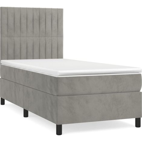Maison Exclusive - Boxspringbett mit Matratze Hellgrau 80x200 cm