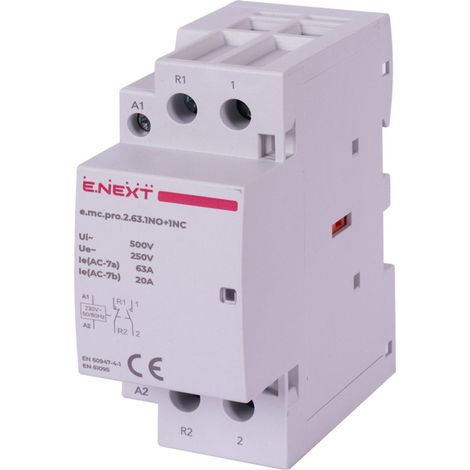 Contattore modulare E.next p005228 PRO 2P 63A 1NO+1NC 230V AC