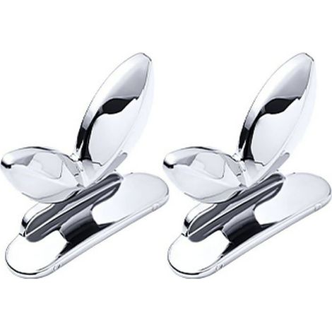 Lot de 2 poignées de levage pour abattant de WC - Pour divers accessoires de salle de bain - Argenté (1/4)