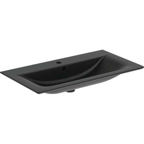 Meuble lavabo IS Connect Air 1 vasque avec trop-plein, 840x460x165mm, noir (1/4)