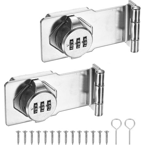 Serrure à Combinaison Sans Clé, 3.5" Serrure à Loquet Mécanique à Bouton Tournant en Alliage de Zinc avec Mot de Passe, Loquet à 90 Degrés pour Cabinet/Armoire/Garage [Blanc]