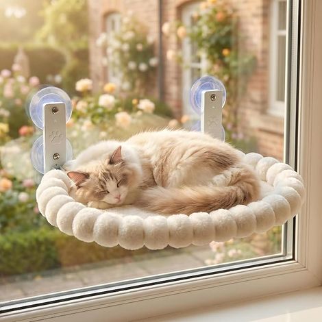 Folding Metal Cat Hammock with Reversible and Washable Window Bed, Supports up to 19 kg, 51 x 38.5 cm (1/5)