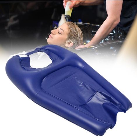 Bassin de Lavage de Cheveux Inflatable PVC - Tray Shampoo Inflatable 60x38x5cm Bleu - Confortable pour Personnes à Mobilité Réduite, Post-opératoires ou Âgées (1/5)