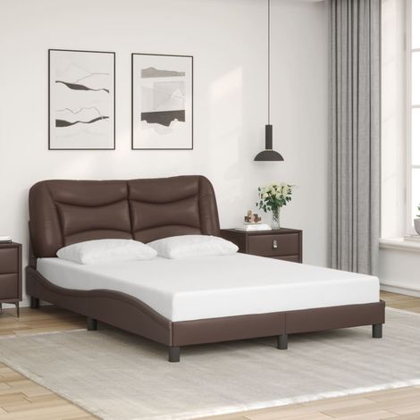 Bettgestell mit Kopfteil Braun 120x200 cm Kunstleder vidaXL574633 (1/5)
