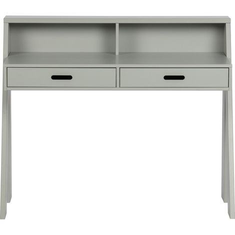 Bureau en pin coloris gris béton - 93 x 112 x 55 cm -PEGANE- (1/4)