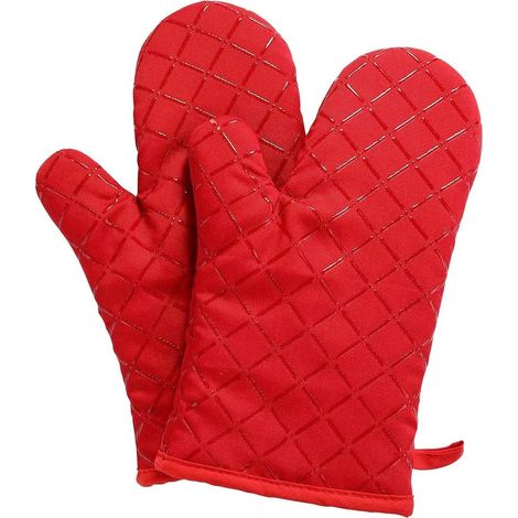 Gants de Four isolants Rouges antidérapants résistants à la Chaleur jusqu'à 240°C, Lot de 1, pour Cuisson pâtisserie Barbecue Cuisine sécurisée (1/5)