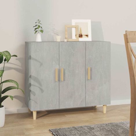Buffet - Armoire de rangement Enfilade Gris béton 90x34x80 cm Bois d'ingénierie BV432763 - BonneVie (1/5)
