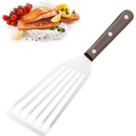 Spatule à poisson résistante à la chaleur - Spatule en acier inoxydable pour poêles antiadhésives - Spatules de qualité supérieure pour la cuisson du poisson et de la viande (1/5)