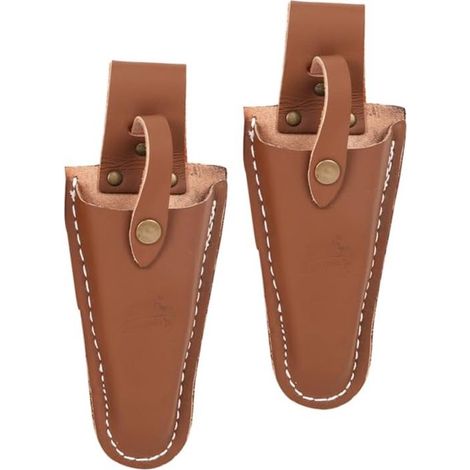 Coffret de rangement pour sécateur - 20 x 8 cm - Marron - Lot de 2 pièces - Coffret de rangement avec anneau de suspension - Housse pour sécateur (1/5)