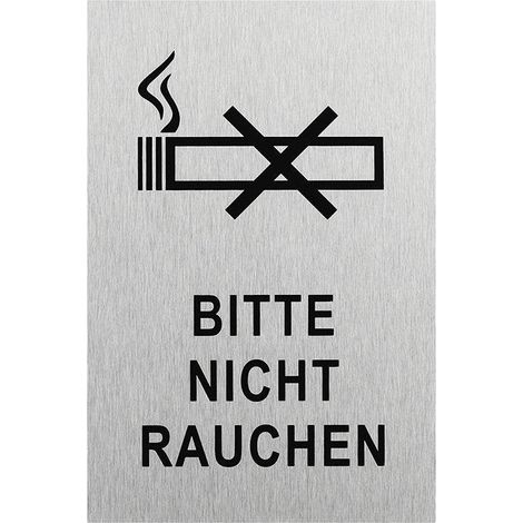 Targa per porta in alluminio bitte nicht rauchen 150x100mm
