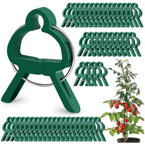 50 Pflanzenclips, wiederverwendbare Stützclips für Stängel, wiederverwendbare Tomatenclips.