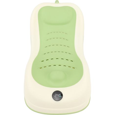 Support de bain pour bébé, baignoire pour nouveau-né avec thermomètre, cuvette souple antidérapante, support de bain portable vert (1/5)