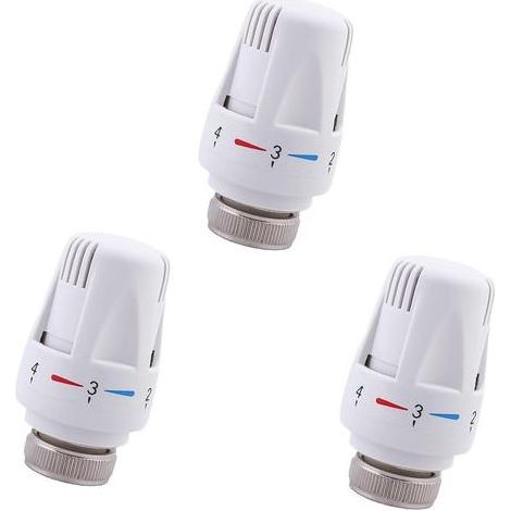 3PCS Tete Radiateur Thermostatique M30 x 1,5 Valves Thermostatiques pour Radiateur, Tête de Remplacement de Vanne de Thermostat de Radiateur pour Maison Bureau (1/5)