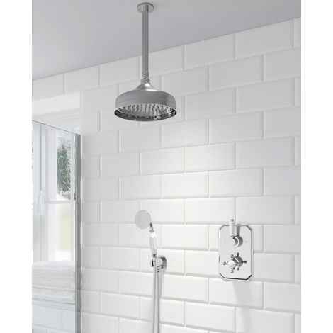 Thermostatic Concealed Lever Cross Shower Ceiling Mounted Handheld Shower Heads (1/5)