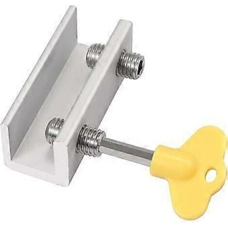 Lot de 6 verrous doubles réglables pour fenêtres coulissantes, en alliage d'aluminium, à double trou, pour cadres de portes et fenêtres, avec clé, pour la maison et le bureau.