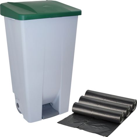 Poubelle wellhome 120 litres avec pédale et roues (1/5)