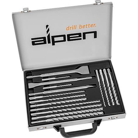 Set foret+burin Alpen 16 pcs SDS-Plus, 6 coupes (1/2)