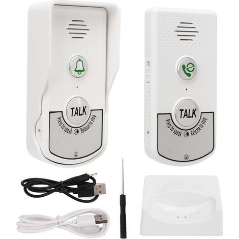 Sonnette vidéo sans fil pour interphone – Portée jusqu’à 1000 m, design blanc élégant, idéale pour maisons, hôtels, villas et usines (1/5)