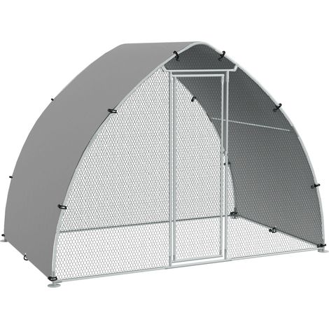 Grand poulailler/abri pour chien/oiseaux d'extérieur, d'une superficie de 5,75 mètres carrés, doté d'un toit résistant aux UV, d'acier galvanisé et d'une porte verrouillable.