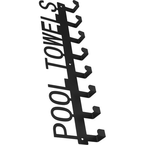 Crochet porte-serviettes en fer noir pour piscine, sans clous, salle (1/5)