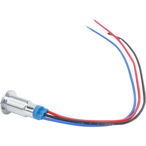 Verkauf von vier Sets, 8 mm wasserdichte zweifarbige LED-Anzeigen/Blinker aus Metall, 3-6 V gemeinsame Kathode rot und blau. (1/5)