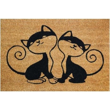 Tapis coco naturel chats 40x60cm (1/5)