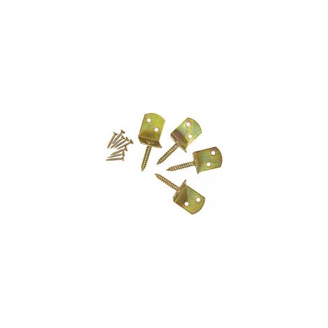 Winox – Lot de 4 équerres de fixation acier zingué – 8 vis Ø 5x35mm – Pour panneaux en bois – Fixation robuste pour chantiers humides
