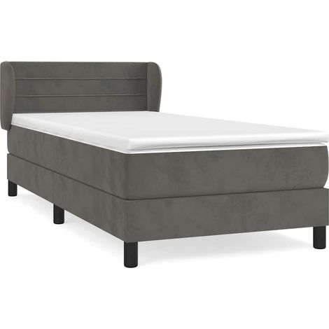Maison Exclusive - Cama box spring con colchón terciopelo gris os (1/5)