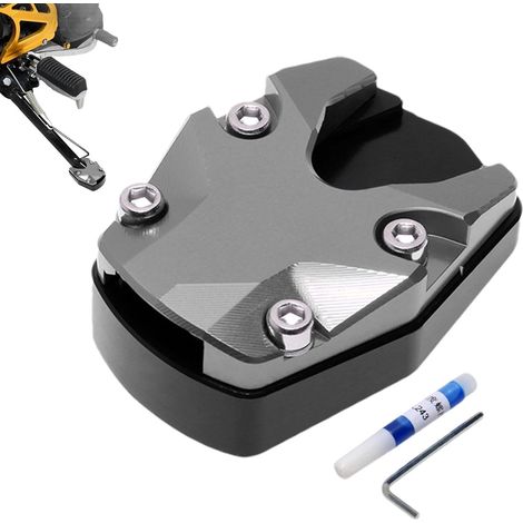 Béquille De Moto Coussin D'extension, pla-que D'extension Latérale Pour Pied De Béquille De Moto, Accessoires D'extension De pla-que De Support (1/5)