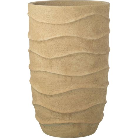 Cache pot vague extérieur beige en pierre - sable beige (1/4)