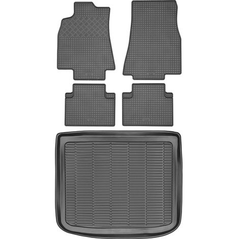 Juego de alfombrillas de goma para coche y alfombrilla para maletero para Mercedes Clase B T245 (2005-2011).