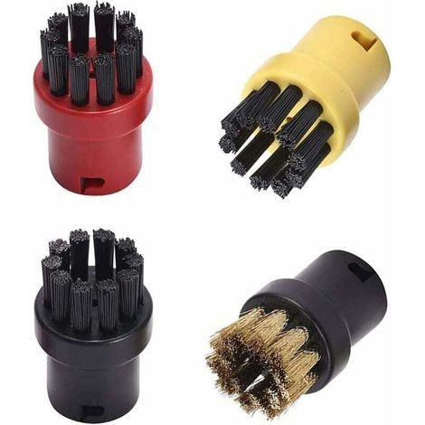 Lot de 4 brosses de nettoyage vapeur, accessoires de nettoyage vapeur, jeu de brosses rondes, pour Kärcher SC1 SC2 CTK10 SC3 SC4 SC5 SC7 (1/4)