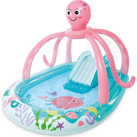 Intex – Aire de jeux gonflable 234 x 183 x 150 cm – Capacité 229 litres – Inclus : jet d'eau et 2 anneaux gonflables (1/10)