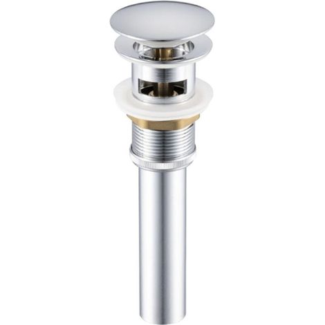 Bouchon de vidange escamotable avec trop-plein pour lavabo de salle de bain. lavabo de toilette. finition chromée (1/4)