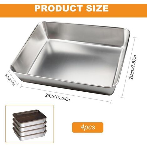 Bardusch - Set di 4 contenitori impilabili da 2200 ml in acciaio inox con coperchi, ideali per frigorifero, cucina e ristorante. (1/4)