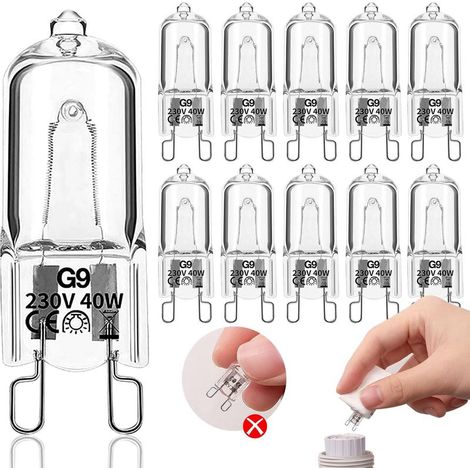 Ampoule G9 10pcs 40W 230V 2900K 480LM Dimmable Warm White G9 ampoule halogène Convient pour les ampoule four, les lampes de plafond,les lampes murales, l'éclairage d'armoire et ainsi de suite (1/5)